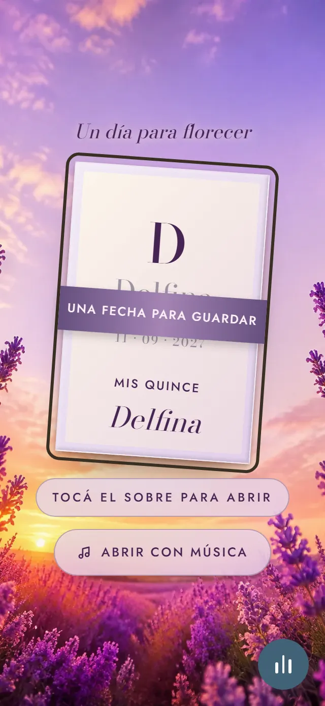 Portada de la invitación de muestra, estilo Lavanda Suave
