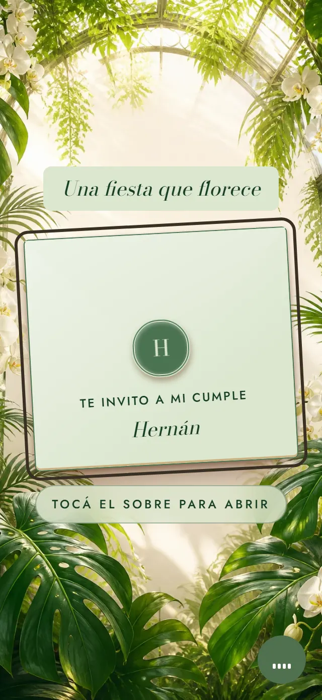 Portada de la invitación de muestra, estilo Botánico Claro