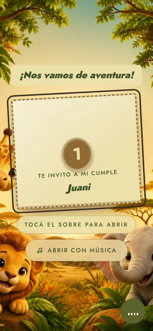 Portada de la invitación de muestra, estilo Safari