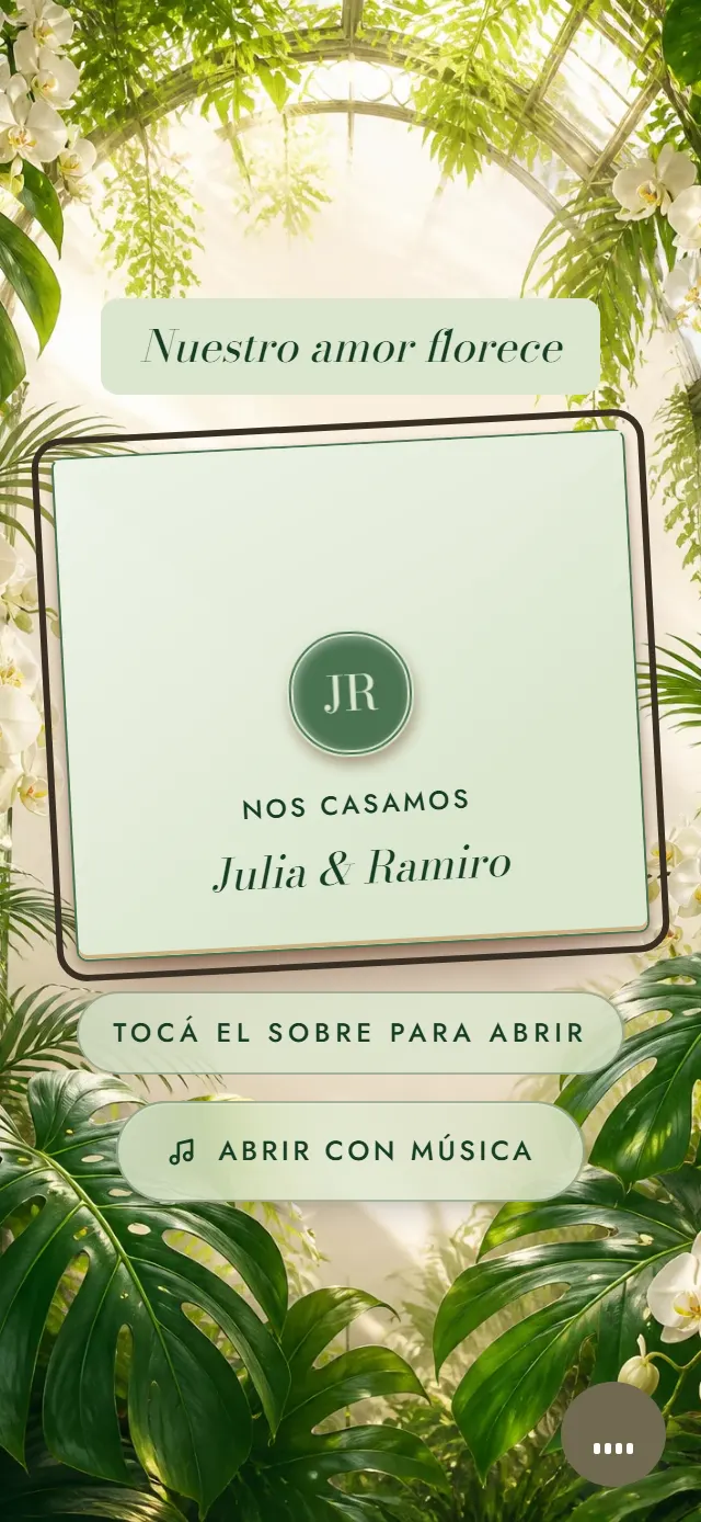 Portada de la invitación de muestra, estilo Botánico Claro