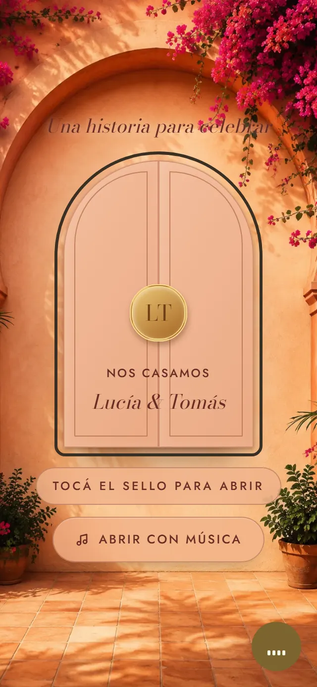 Portada de la invitación de muestra, estilo Arco Salmón